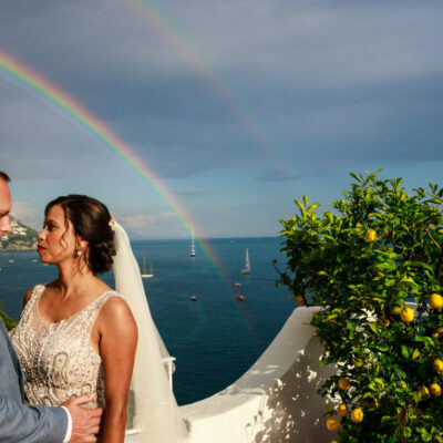 Positano wedding rainbow