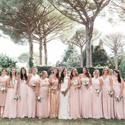 Bridal party in villa cimbrone