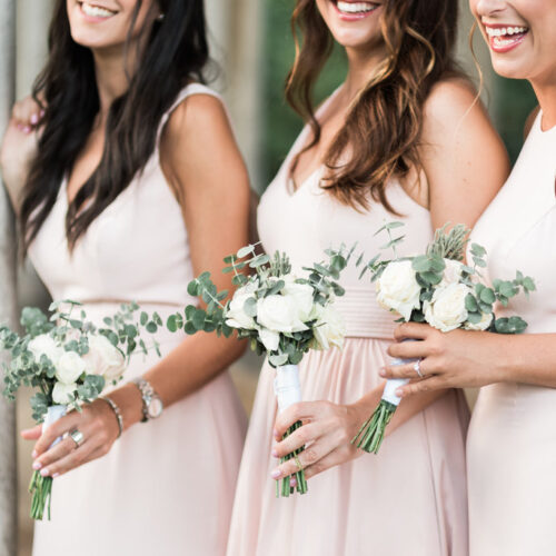 light pink wedding bridesmaids