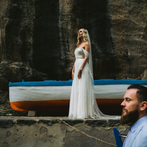 Artistic wedding photo on the amalfi coast