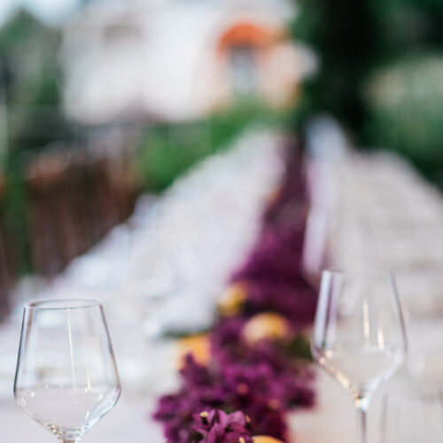 Wedding garland on the amalfi coast lemons and bouganvillea