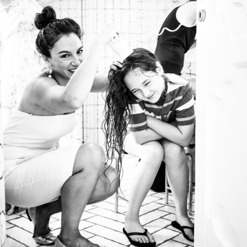 bride getting ready in positano